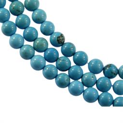 8 mm Turkis magnesite perler, 1/1 streng
